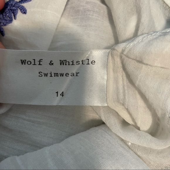 ASOS Wolf & Whistle Purple Embroidered Romper Cover Up Summer Size 10 - Picture 3 of 10